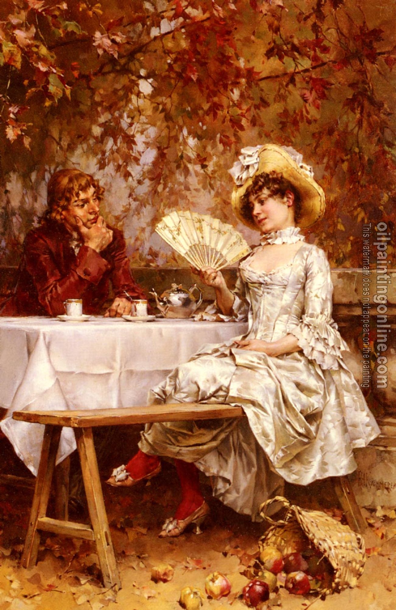 Frederick Hendrik Kaemmerer - Tea In The Garden, Autumn